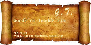 Gerócs Teodózia névjegykártya
